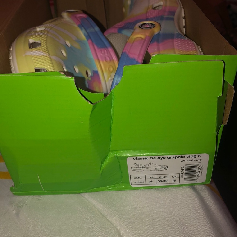 Tie dye crocs
